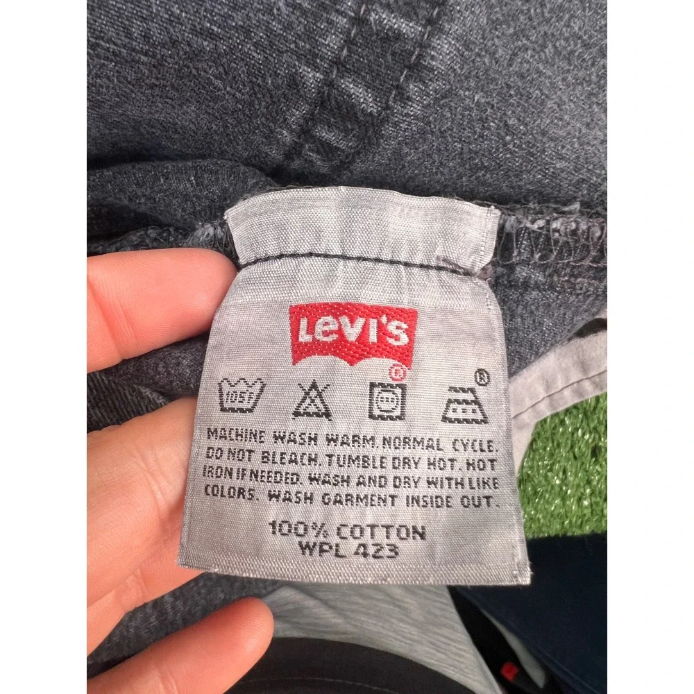 Levis 501-0660 Mens Faded Black Straight Leg Button Fly Denim Jeans 36x30
